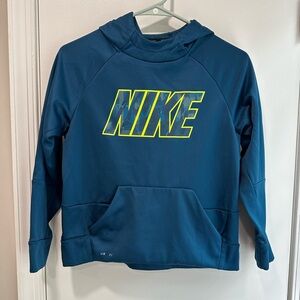 Youth Nike Dri-fit hoodie. Dark‎ Teal Blue. Size Medium